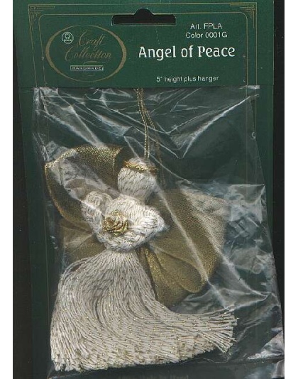 White gold angel of peace ornament