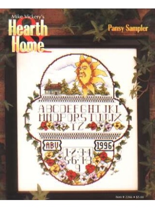 Hearth home pansy sampler CrossStitch booklet, 2266