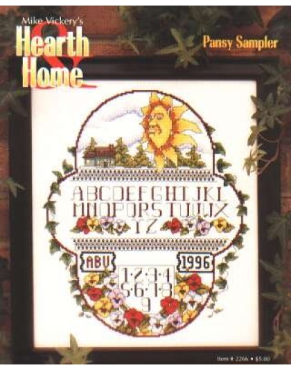 Hearth home pansy sampler CrossStitch booklet, 2266