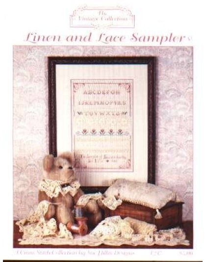 Linen and lace sampler the Vintage collection CrossStitch leaflet.
