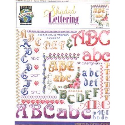 Shaded lettering crossstitch booklet, collection of 12 alphabets & 30 borders LAST ONE