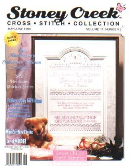 Stoney Creek CrossStitch collection, Sweet childs birth sampler, May/June 99