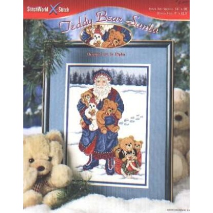 Teddy bear Santa CrossStitch leaflet **LAST ONE**