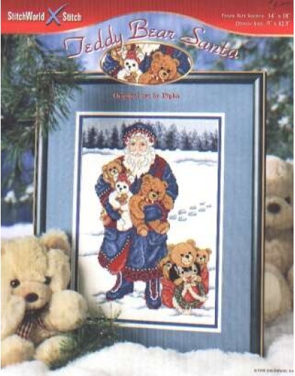 Teddy bear Santa CrossStitch leaflet **LAST ONE**