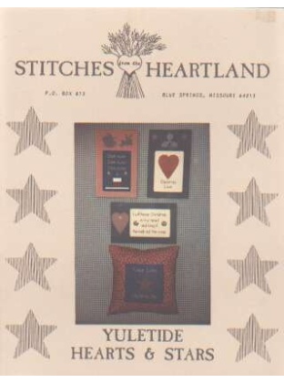 Yuletide hearts and stars CrossStitch leaflet by Stitches from the Heartland