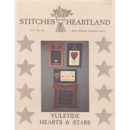 Yuletide hearts and stars CrossStitch leaflet by Stitches from the Heartland