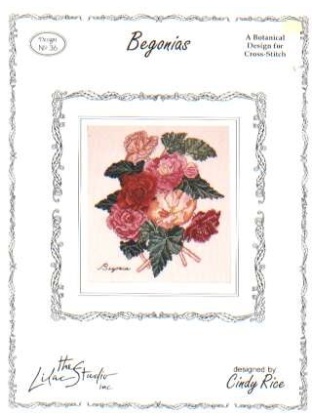 Begonias a botanical design for CrossStitch chart leaflet 36