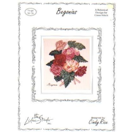 Begonias a botanical design for CrossStitch chart leaflet 36