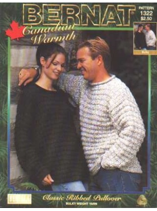 Canadian warmth, classic ribbed pullover knit crochet 1322 *last one*