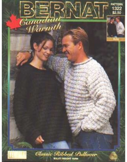 Canadian warmth, classic ribbed pullover knit crochet 1322 *last one*