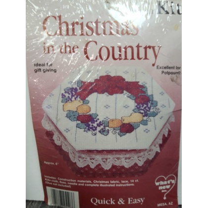 Christmas in the Country Quick & Easy CrossStitch Box Kit Fruit Wreath