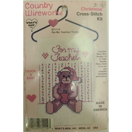 Country Wireworks Christmas CrossStitch Kit For My Teacher/Teddy