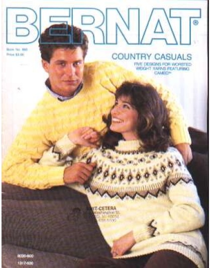 Country casuals, 5 designs for worsted weight yarns featuring Cameo, 600