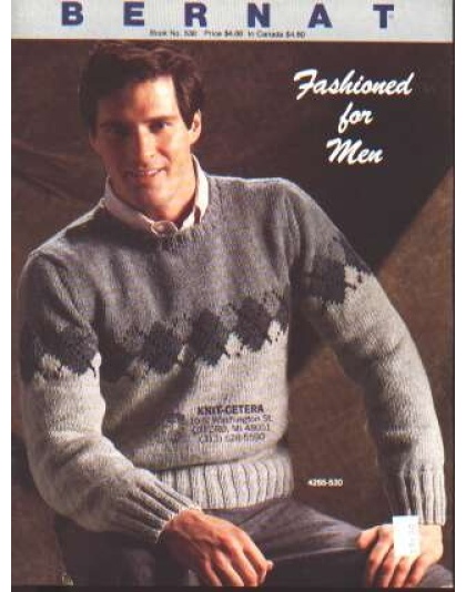 Fashioned for men pullovers 8 designs to knit crochet, 530