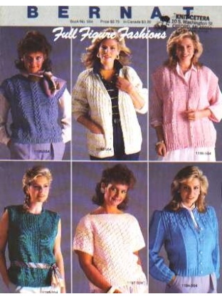 Full figure fashions pullover, cardigan 6 designs to knit crochet 554