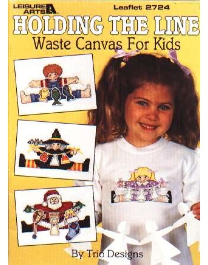 Holding the line, waste canvas for kids, 8 designs to CrossStitch 2724