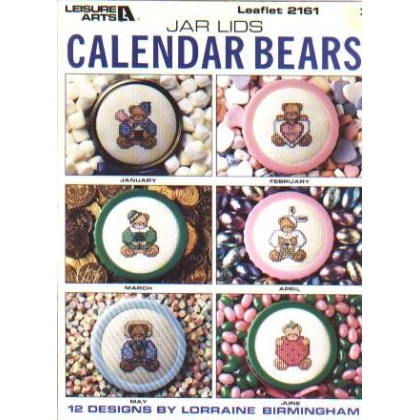 Jar lids calendar bears, 12 designs to CrossStitch 2161