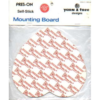 Mounting board, 6x6.5 inch heart, Pres-on, self-stick