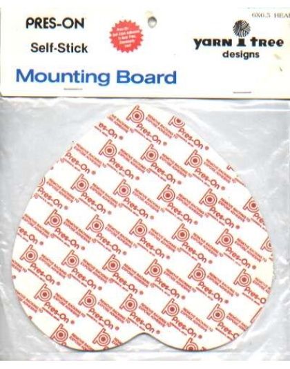 Mounting board, 6x6.5 inch heart, Pres-on, self-stick