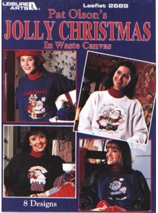 Pat Olson's Jolly Christmas in waste canvas, 8 designs to CrossStitch 2689