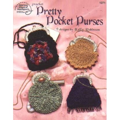 Pretty pocket purses crochet, 9 designs and 17 pages! 1271 **LAST ONE**