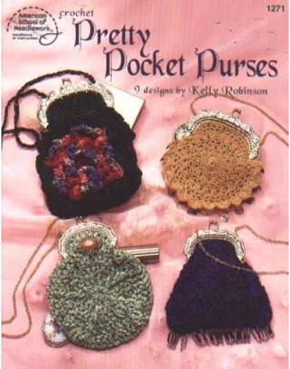 Pretty pocket purses crochet, 9 designs and 17 pages! 1271 **LAST ONE**