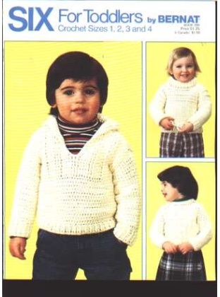 Six designs for toddlers, carigan, pullover, sweater to crochet 266