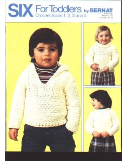 Six designs for toddlers, carigan, pullover, sweater to crochet 266