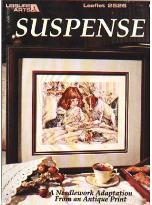 Suspense, a needlework adaptation from an antique print to CrossStitch 2526