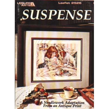 Suspense, a needlework adaptation from an antique print to CrossStitch 2526