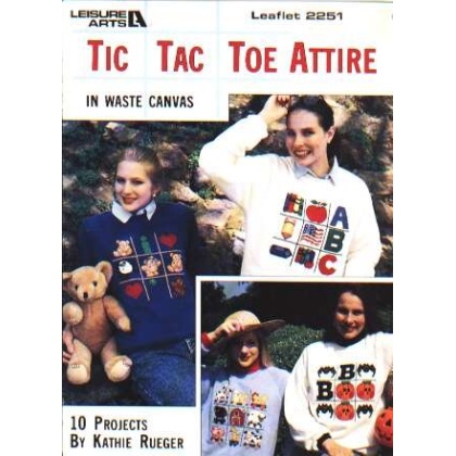 Tic Tac Toe attire in waste canvas, 10 projects to CrossStitch 2251