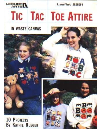 Tic Tac Toe attire in waste canvas, 10 projects to CrossStitch 2251