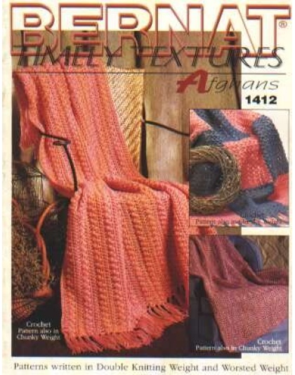 Timely textures afghans to knit and crochet 1412 *last one*