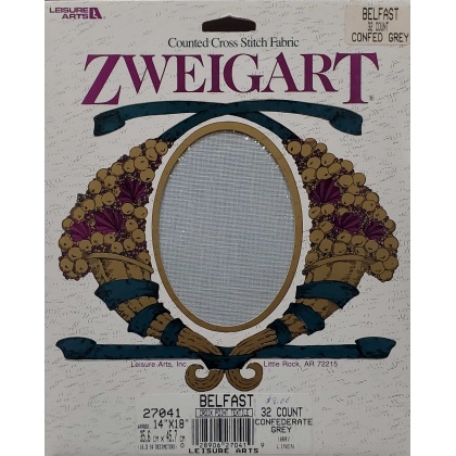 Zweigart Confederate Grey counted crossstitch fabric 32 count