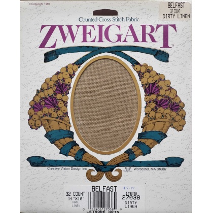 Zweigart Dirty Linen counted crossstitch fabric 32 count