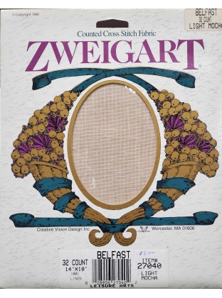 Zweigart Light Mocha counted crossstitch fabric 32 count