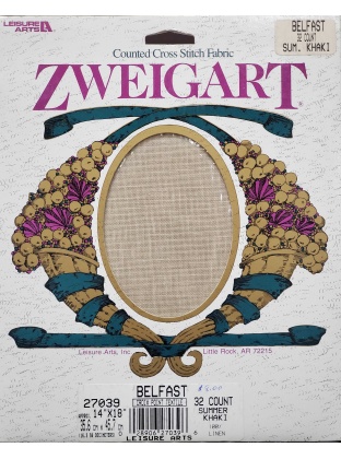 Zweigart Summer Khaki counted crossstitch fabric 32 count