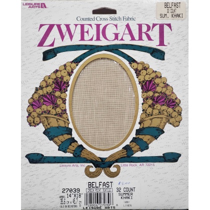 Zweigart Summer Khaki counted crossstitch fabric 32 count