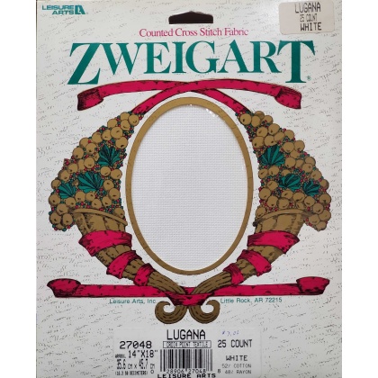 Zweigart White counted crossstitch fabric 25 count