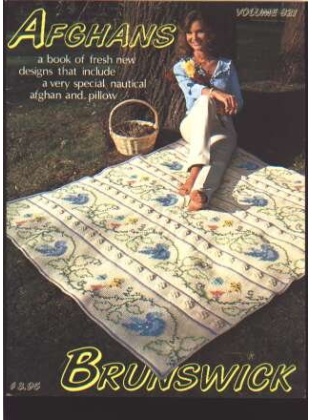 Afghans a book of fresh 9 new designs by Brunswick to knit crochet 821