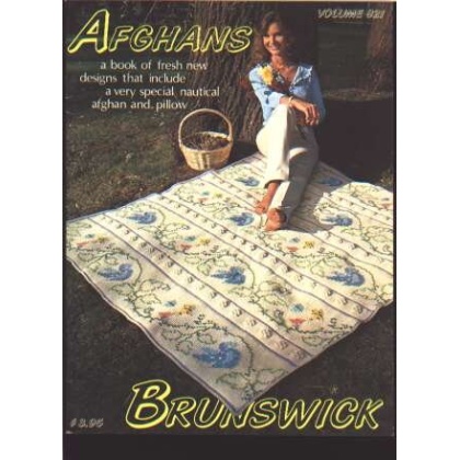 Afghans a book of fresh 9 new designs by Brunswick to knit crochet 821