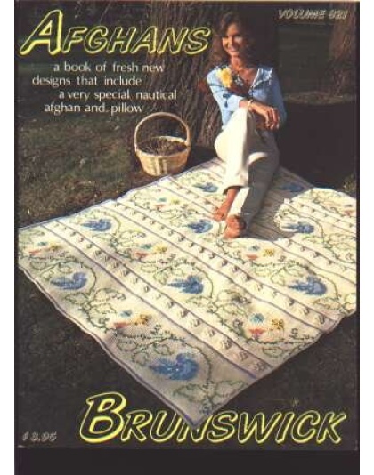 Afghans a book of fresh 9 new designs by Brunswick to knit crochet 821