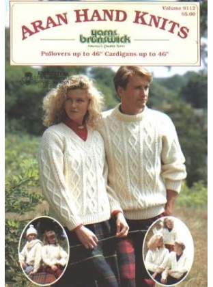 Aran hand knits, pullovers up to 46 inch, cardigans up to 46 inch 9112