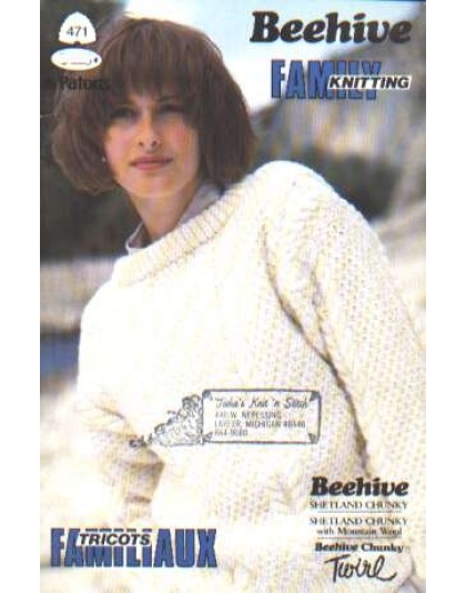 Beehive family knitting, 6 designs adult & children 471