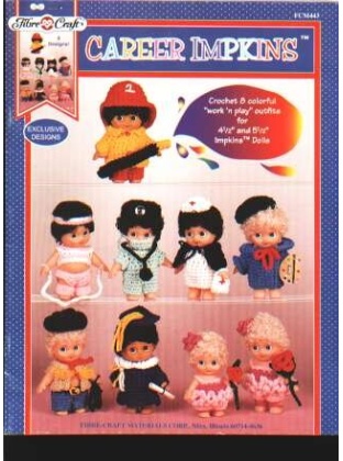 Career impkins, crochet 8 work n play outfits for impkin dolls, fcm443