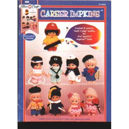 Career impkins, crochet 8 work n play outfits for impkin dolls, fcm443