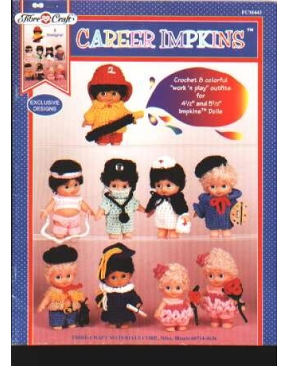 Career impkins, crochet 8 work n play outfits for impkin dolls, fcm443