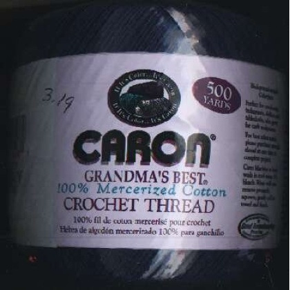 Caron Grandmas best crochet thread 500 yds. Color 508 Navy size 10