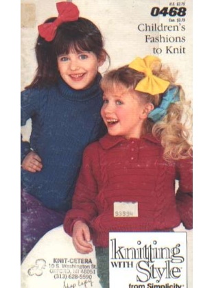 Children's fashions to knit, turtleneck, polo collar pullover Vintage