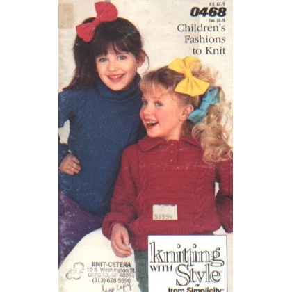 Children's fashions to knit, turtleneck, polo collar pullover Vintage